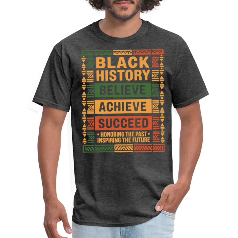 Black History Month Tee Honoring Black Culture And Inspiring The Future T-shirt - heather black