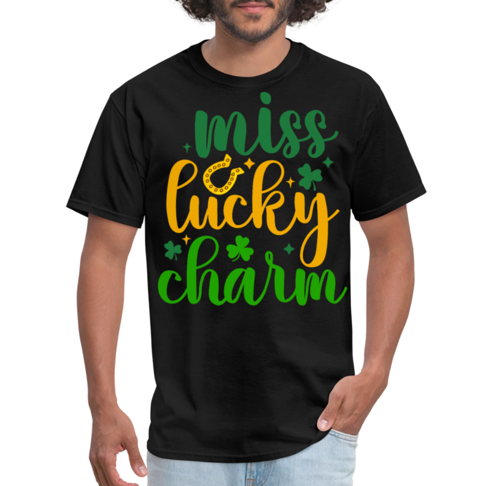 Miss Lucky Charm St Patrick’s Day T-shirt - black