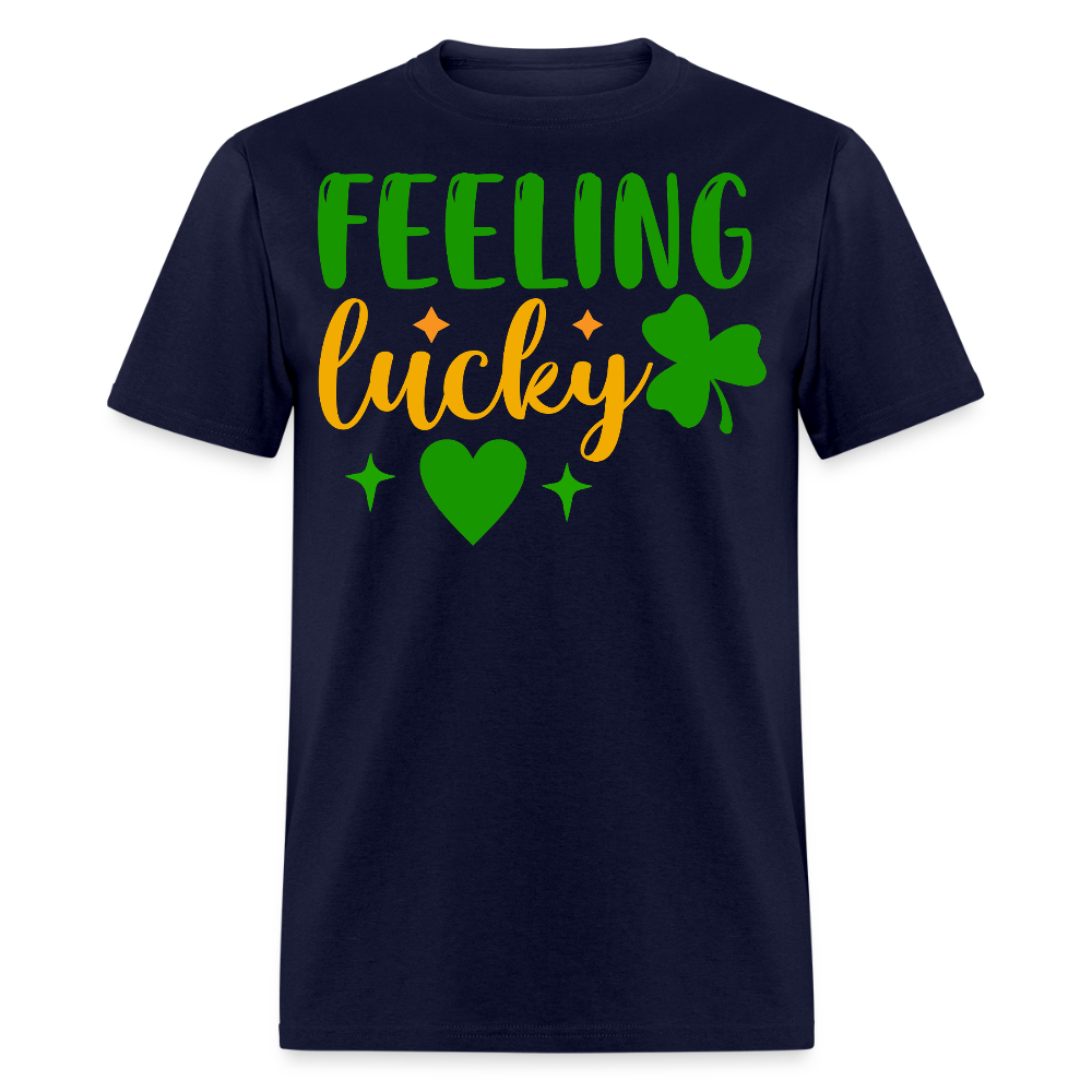 Feeling Lucky Shamrock Tee For Irish Celebrations T-shirt - navy