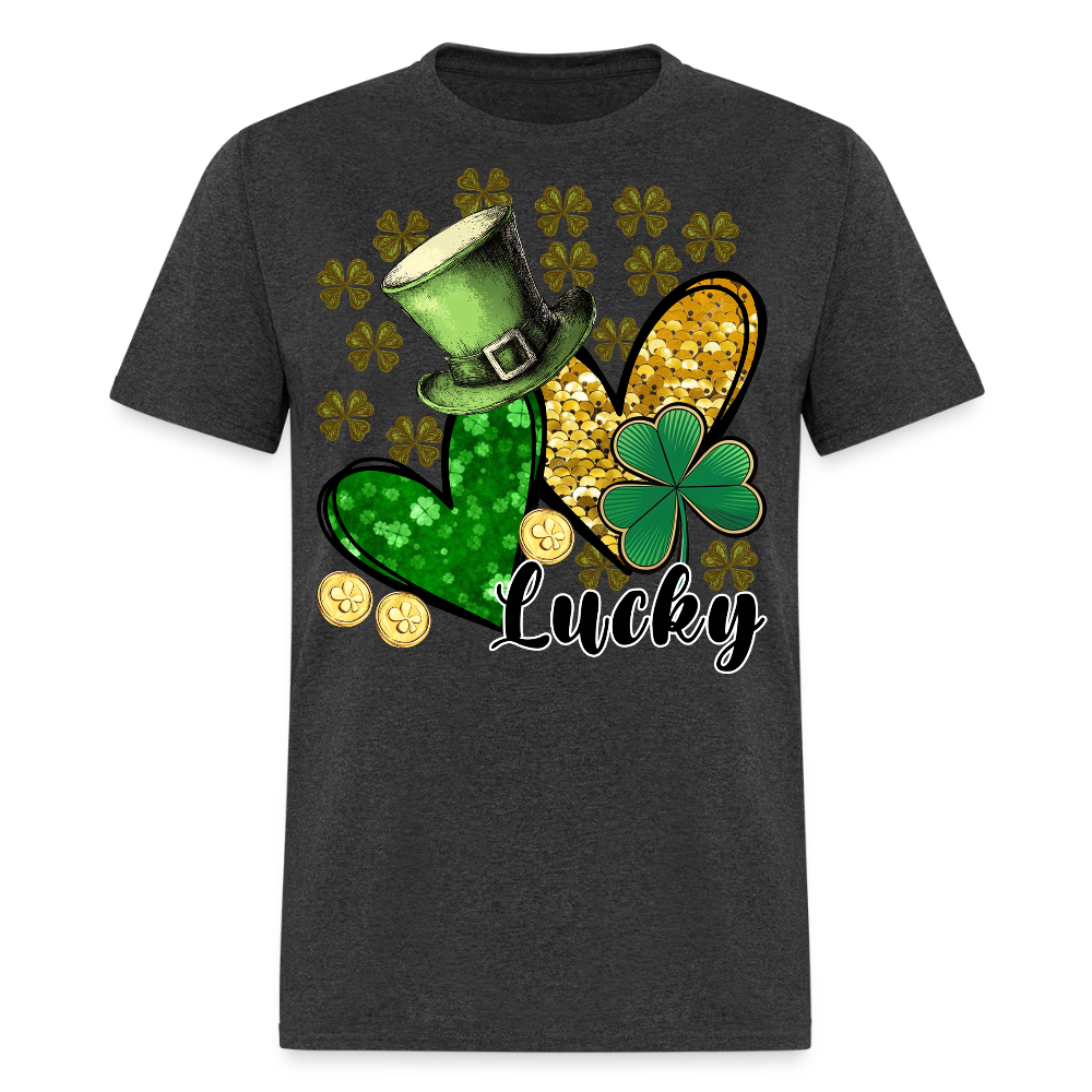 St Patrick’s Day Lucky Charm T-shirt - heather black