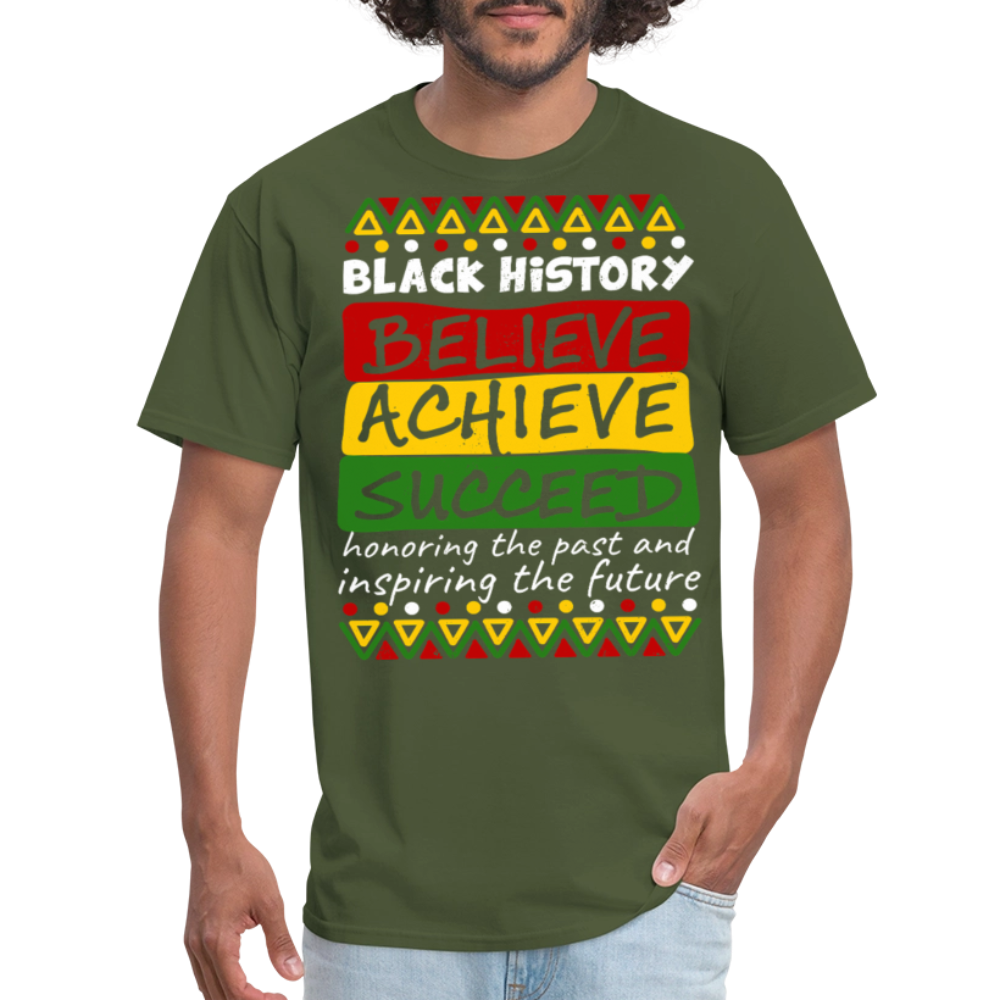 Black Culture Awareness Honoring The Past Inspiring The Future T-Shirt - military green