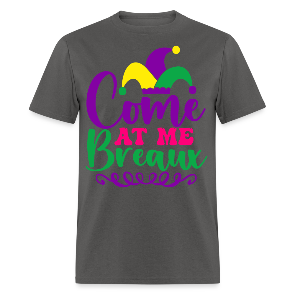 Mardi Gras Jester Hat Tee Come at me Breaux T-shirt - charcoal