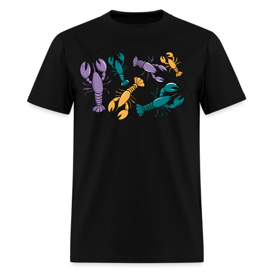 Colorful Lobster Shirt for Mardi Gras Crawfish Festival T-shirt - black