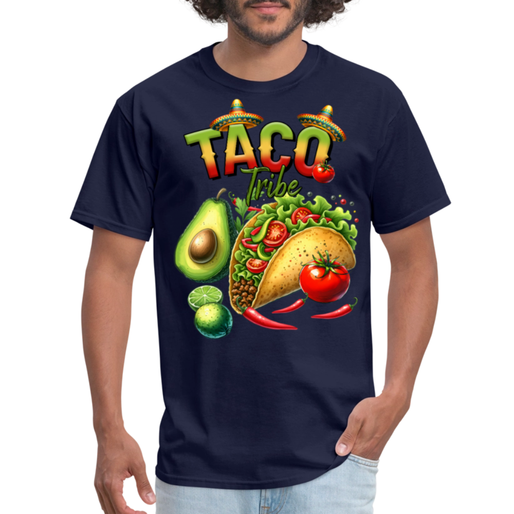 Mexican Food Graphic Tee for Taco Fans Colorful Mexican Fiesta T-shirt - navy