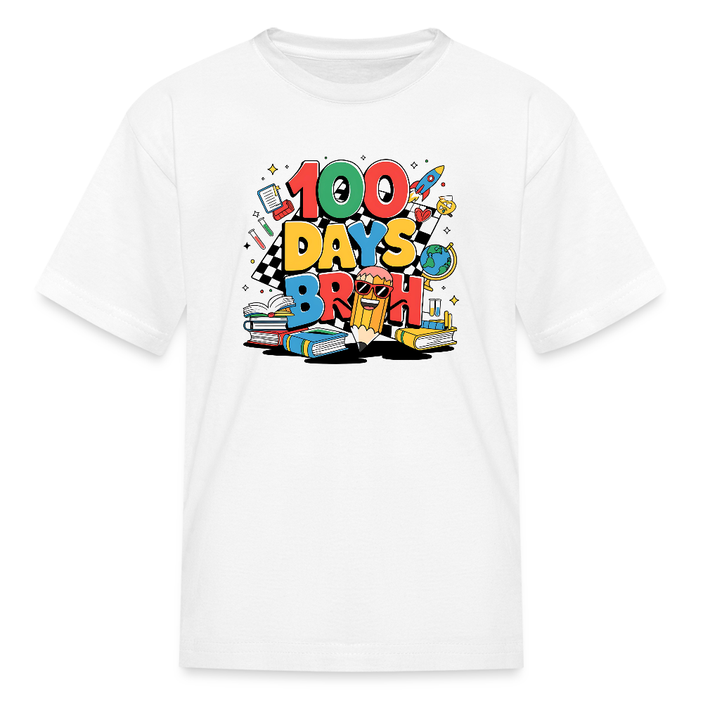 100 Days Of School Shirt For Kids School Milestone T-shirt - white