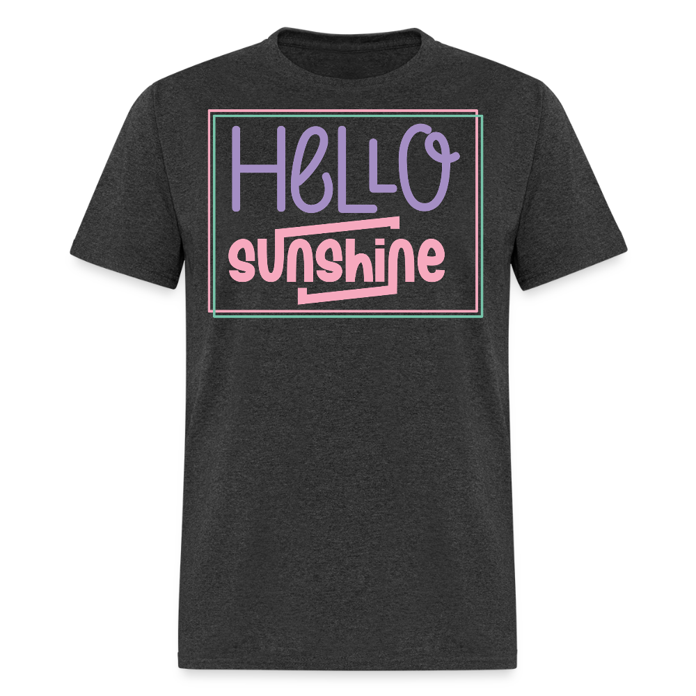 Cute Hello Sunshine Pastel Aesthetic T-shirt - heather black