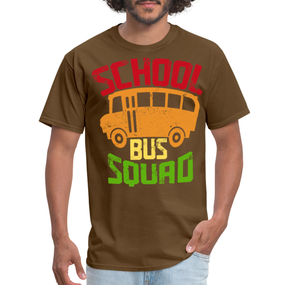 Vintage School Bus Tee for Drivers & Staff School Bus Squad T-shirt - brown