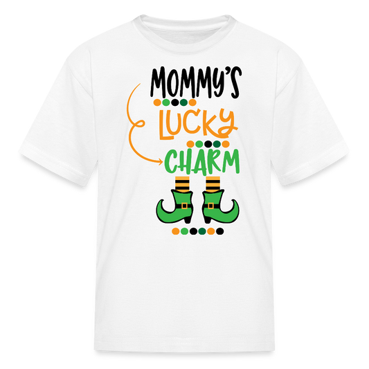 Cute St Patrick’s Day Toddler Tee Mommy's Lucky Charm T-shirt - white