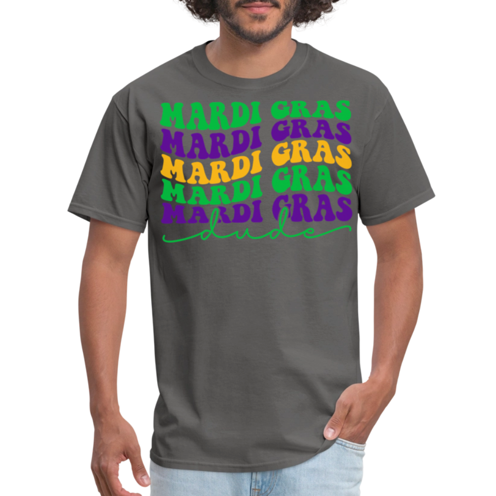 Retro-style Mardi Gras Shirt New Orleans Festival T-shirt - charcoal