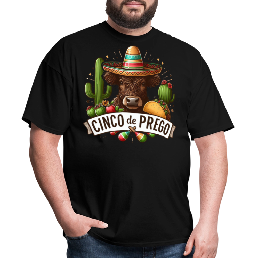 Cinco De Prego Tee  Funny Cinco De Mayo Cow T-shirt - black