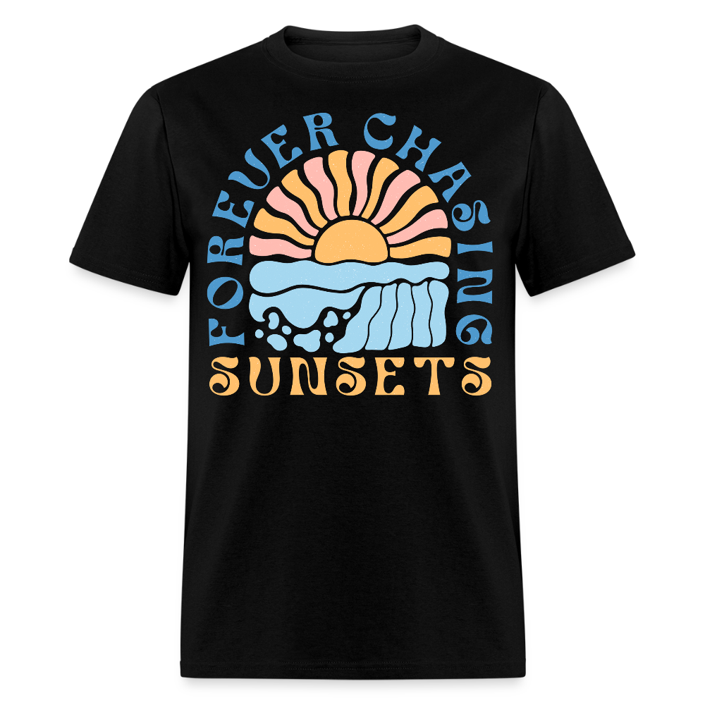Forever Chasing Sunsets Boho Beach Vibe T-shirt - black
