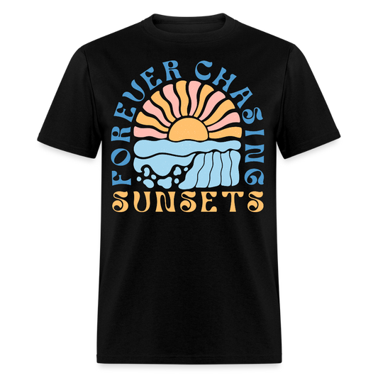 Forever Chasing Sunsets Boho Beach Vibe T-shirt - black