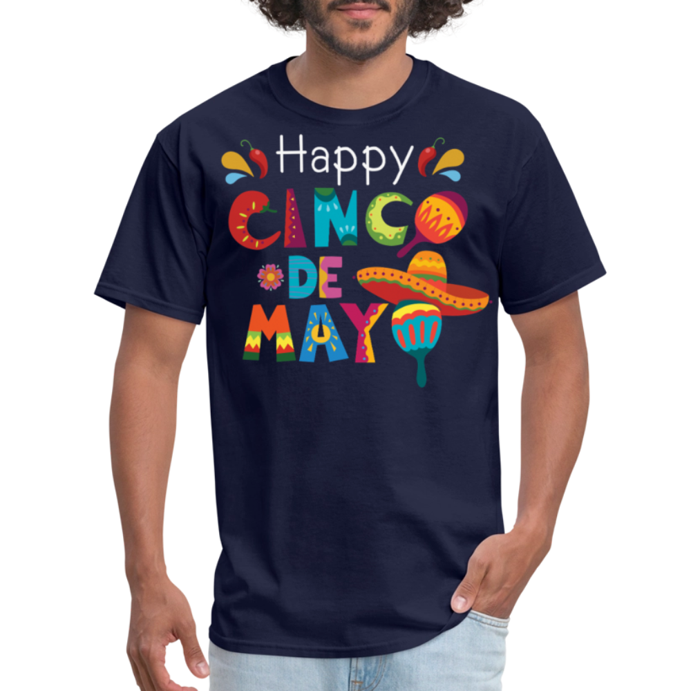 Funny Cinco De Mayo Party Outfit Colorful Mexican Fiesta T-shirt - navy