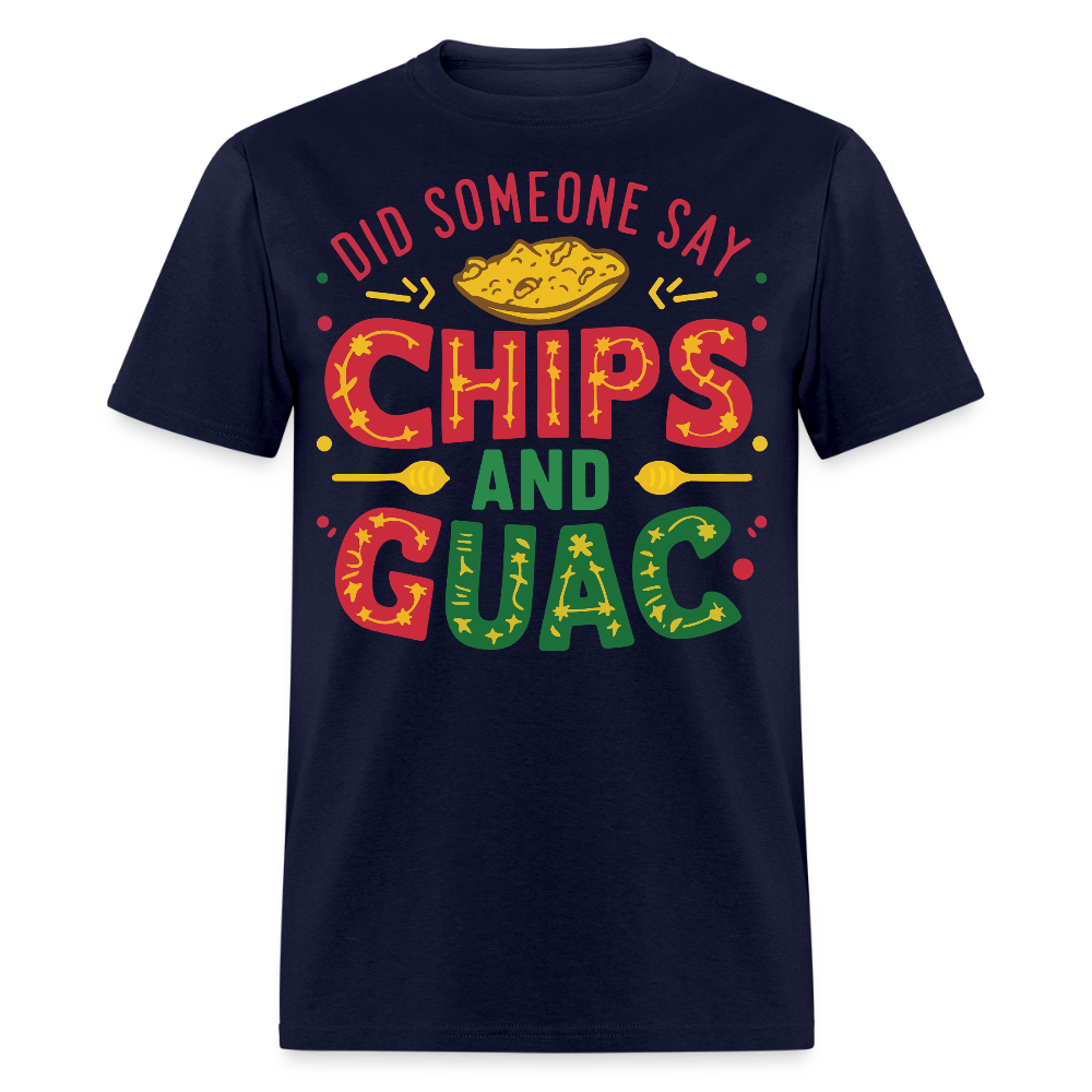 Mexican Food Lover Graphic Tee Funny Chips And Guacamole T-shirt - navy