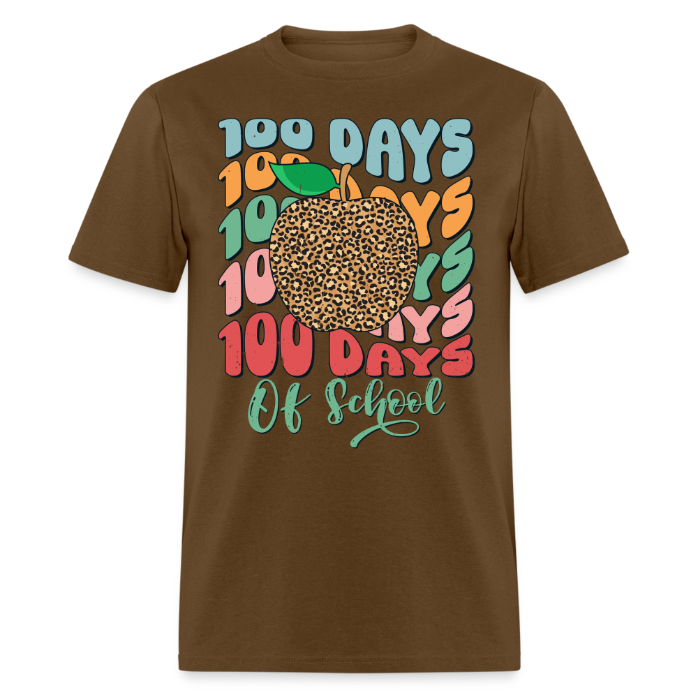 Leopard print 100 Days Of School Teacher Appreciation Gifts T-shirt - brown