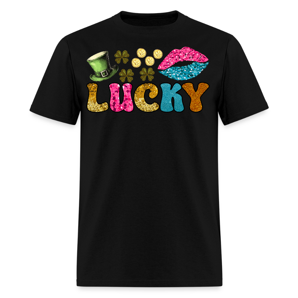 Lucky Charm Graphic Tee For Festive Wear T-shirt - black