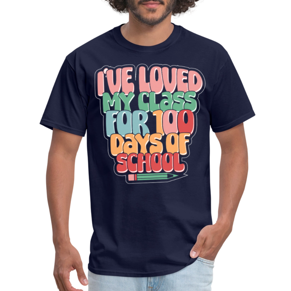 100 Days Of School Tee For Teachers 100 Days Of Learning Teacher T-shirt - navy