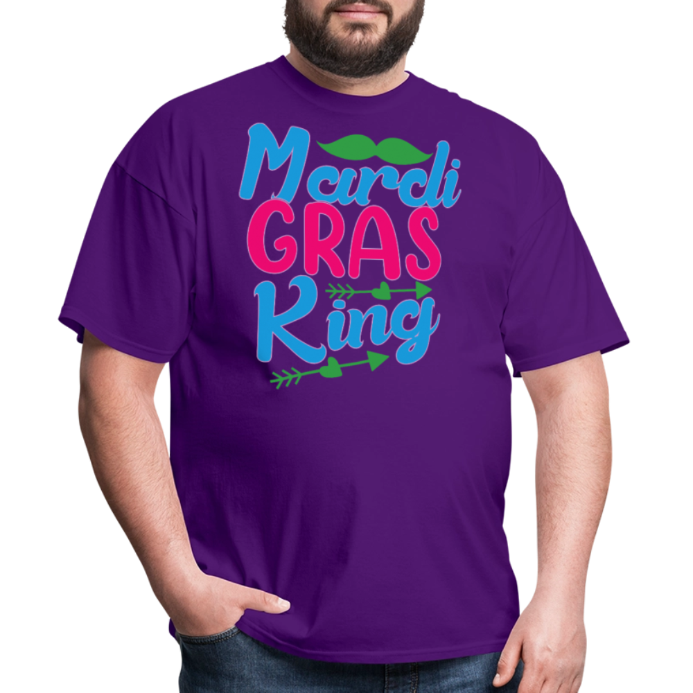 Mardi Gras King Shirt For Men Funny Mardi Gras Party T-shirt - purple