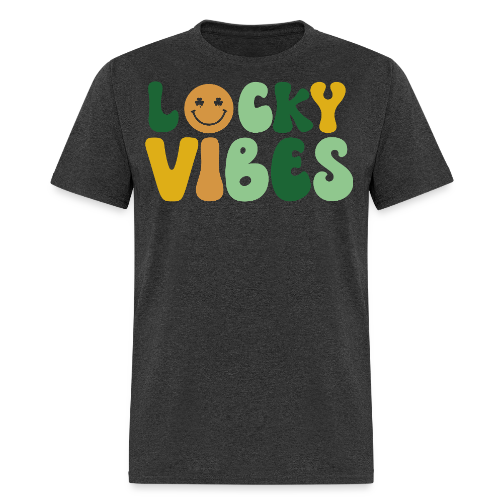 Lucky Vibes RetroTee For St Patrick’s Day T-shirt - heather black