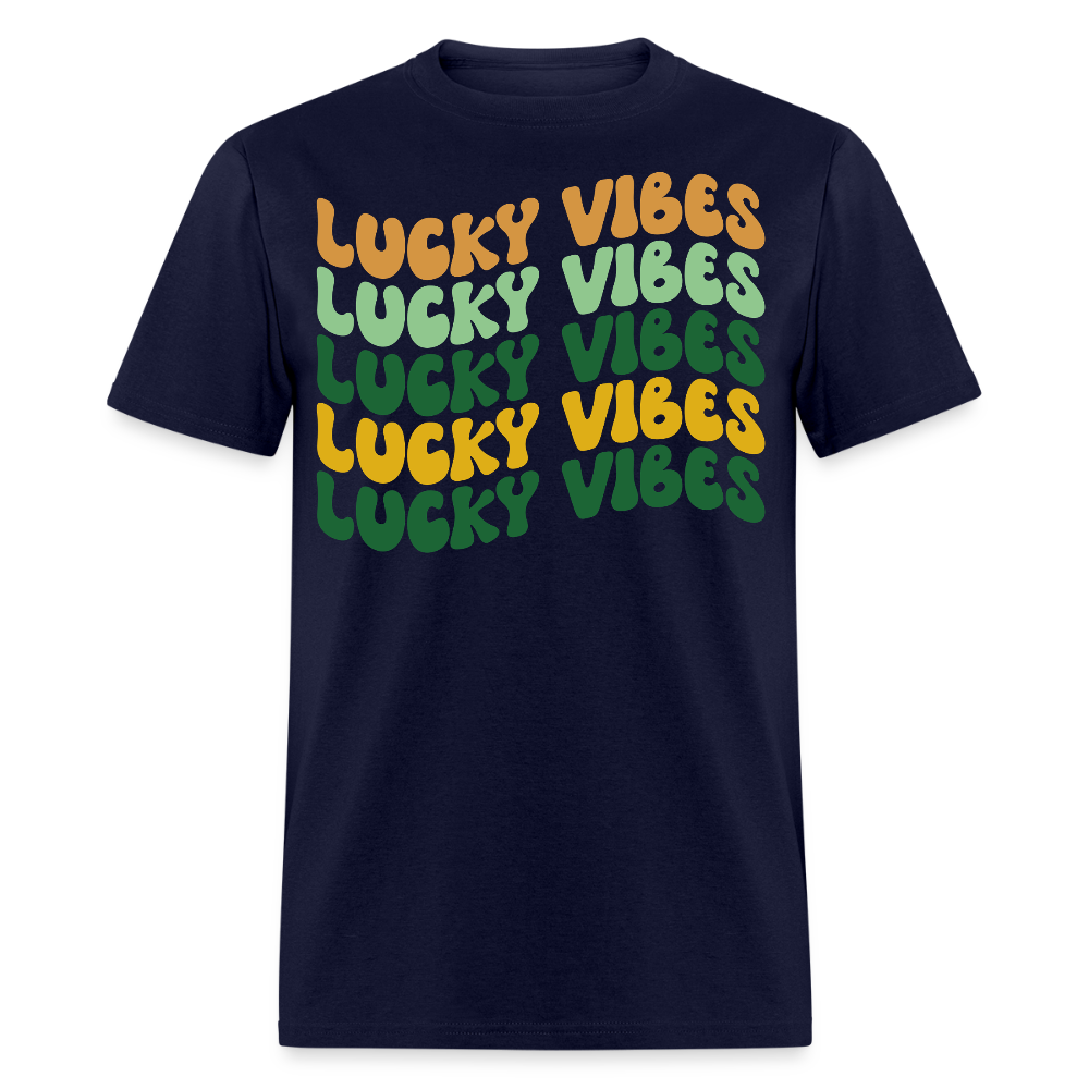 St Patrick's Day Lucky Vibes T-shirt - navy