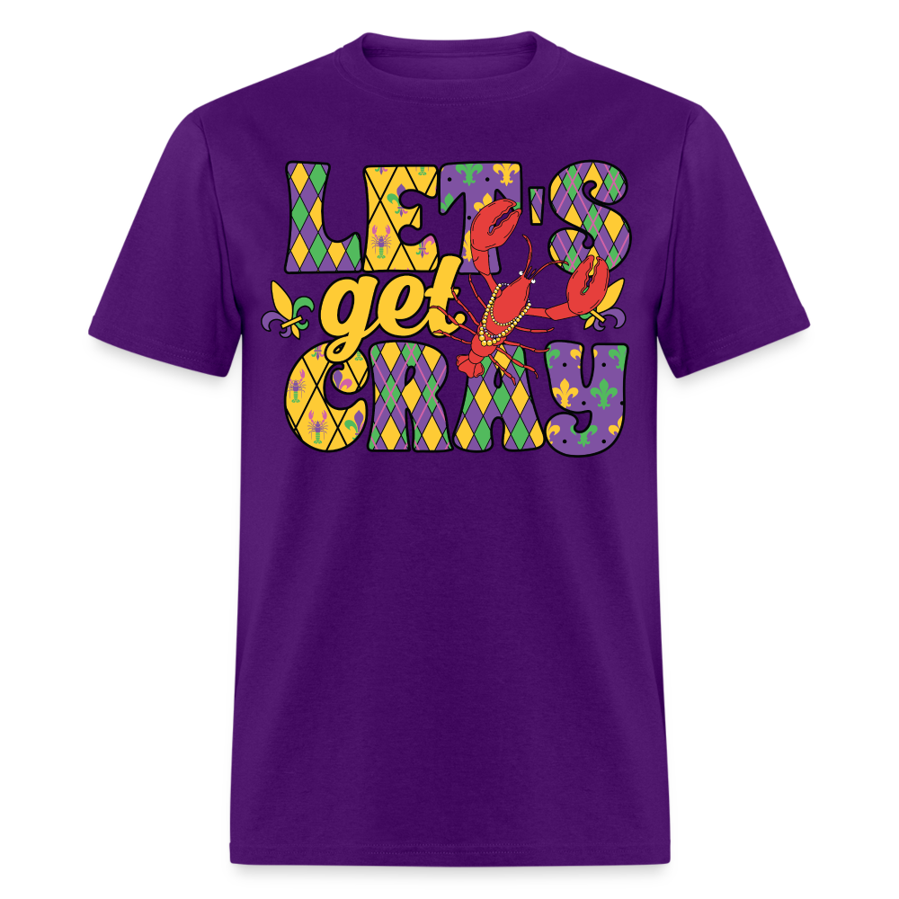 Let’s Get Cray Mardi Gras Crawfish Party T-Shirt - purple