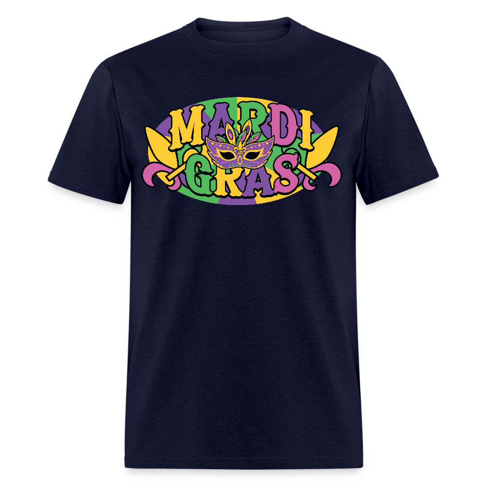 Funny Mardi Gras Festival Shirt Colorful New Orleans Party T-shirt - navy