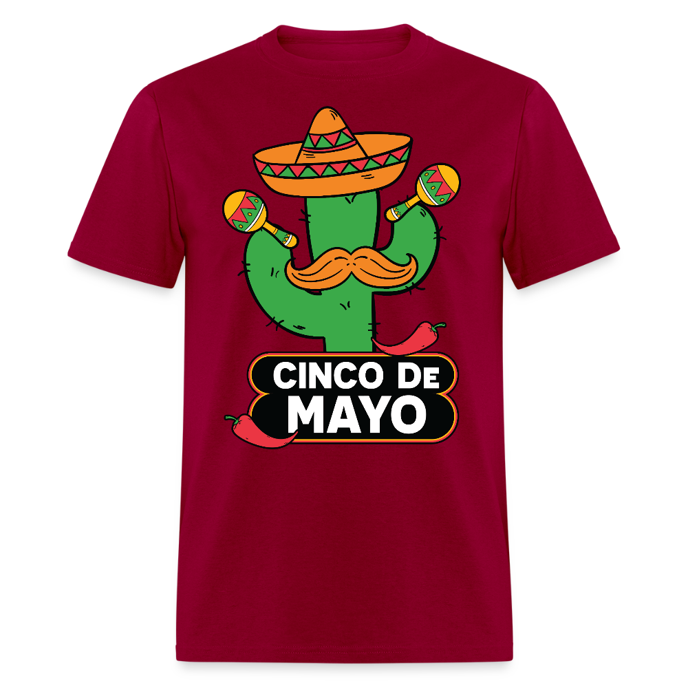 Mexican Fiesta Party Tee Funny Cinco De Mayo Cactus T-shirt - dark red