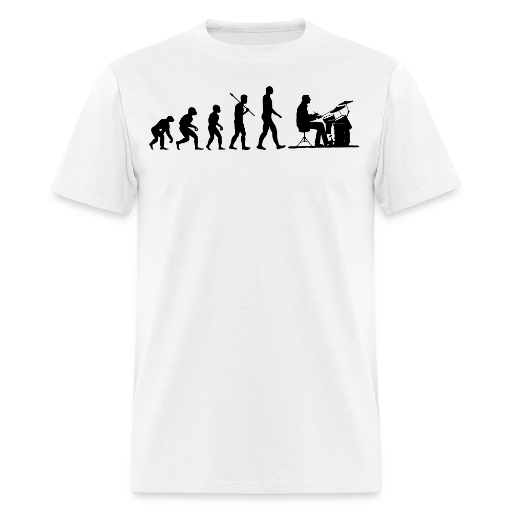 Funny Musicians Drummer Evolution T-shirt - white