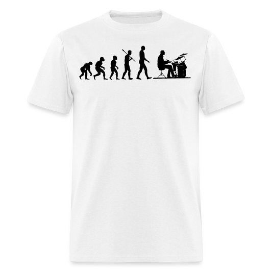 Funny Musicians Drummer Evolution T-shirt - white