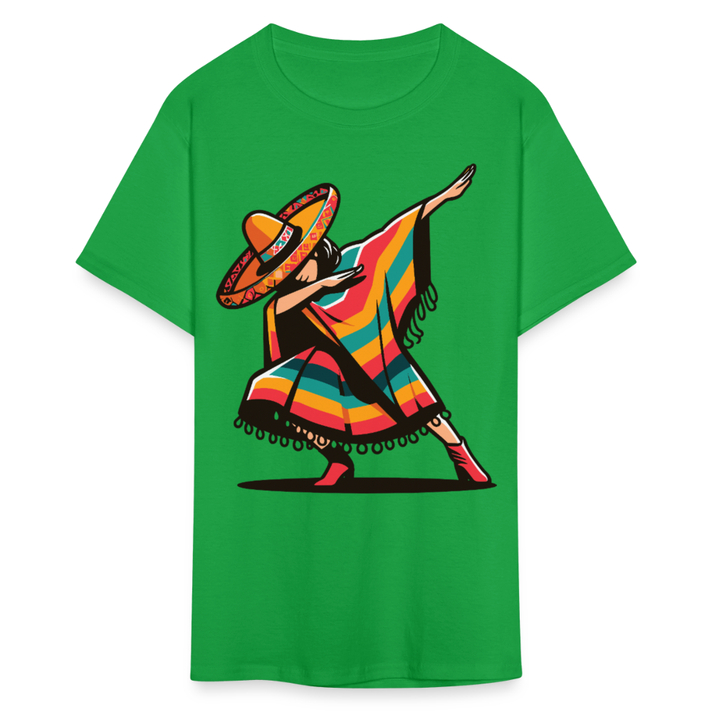 Cinco De Mayo Fiesta Outfit Funny Mexican Dabbing Design For T-shirt - bright green