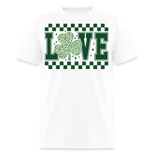 St Patrick’s Day Leopard print Shamrock T-shirt - white