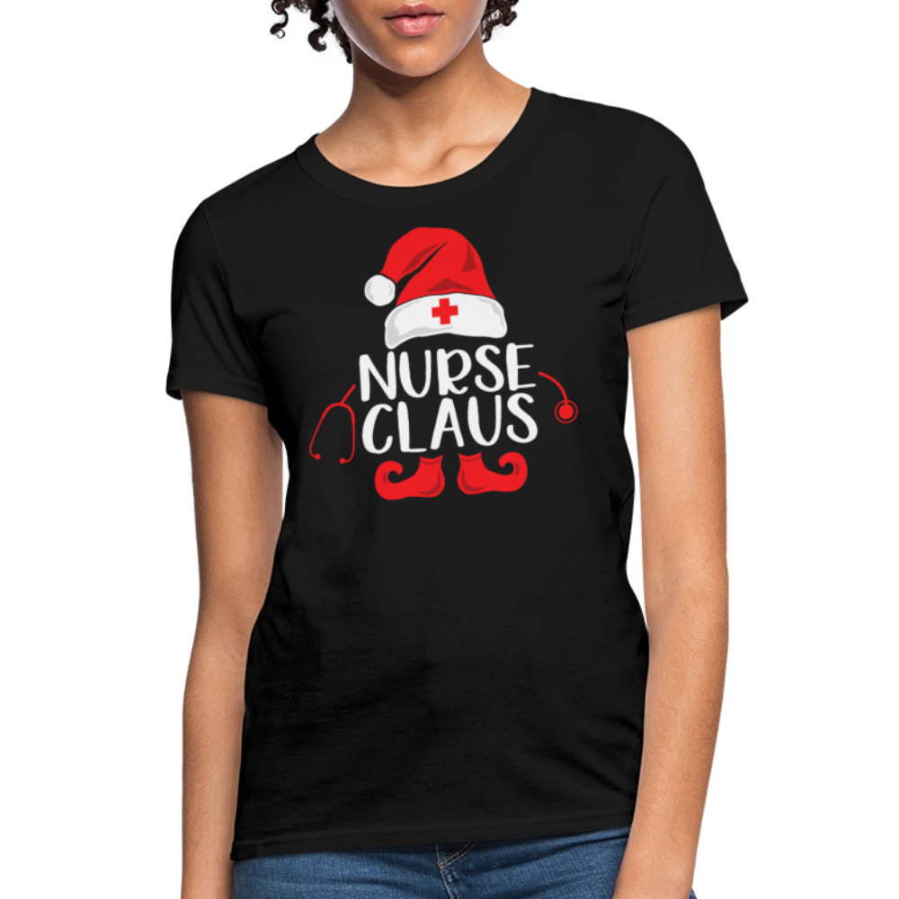 Nurse Claus Medical Staff Christmas T-Shirt - black