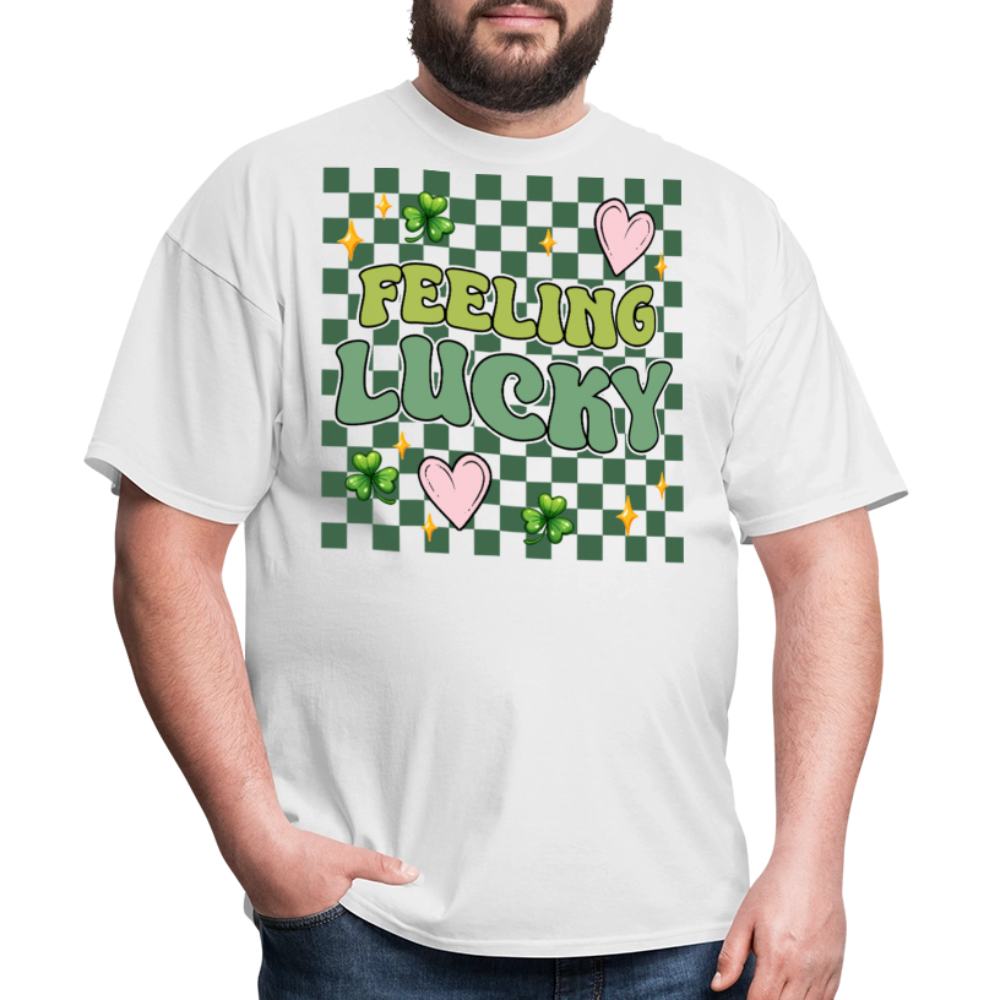 Feeling Lucky Aesthetic St Patrick’s Day T-shirt - white