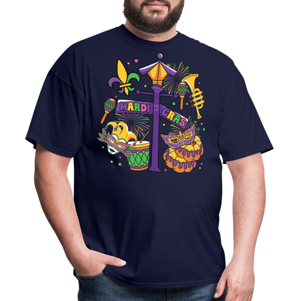 Funny And Festive Mardi Gras Outfit Mardi Gras Party T-Shirt - navy