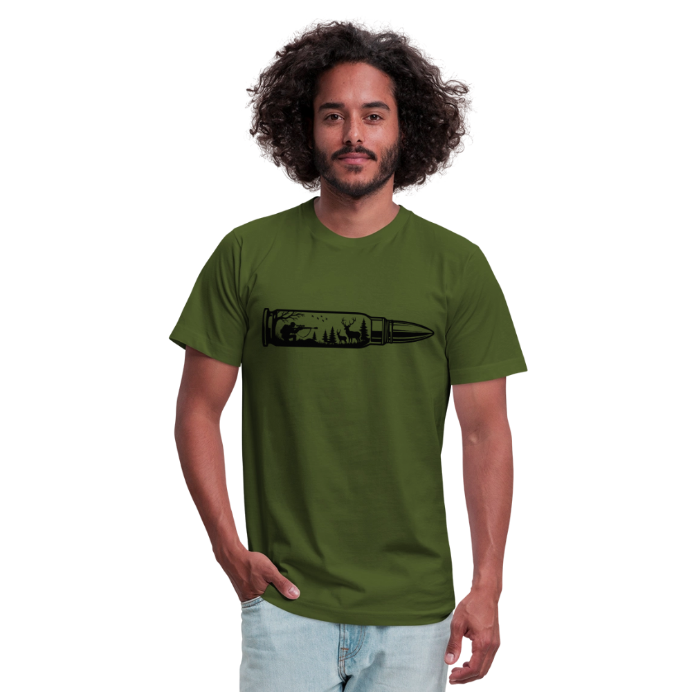 Deer Hunting Bullet T-Shirt | Bella + Canvas Unisex Tee - olive