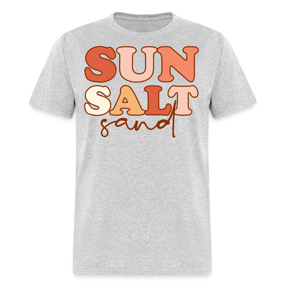 Retro Sun Salt Sand Summer Beach T-shirt - heather gray