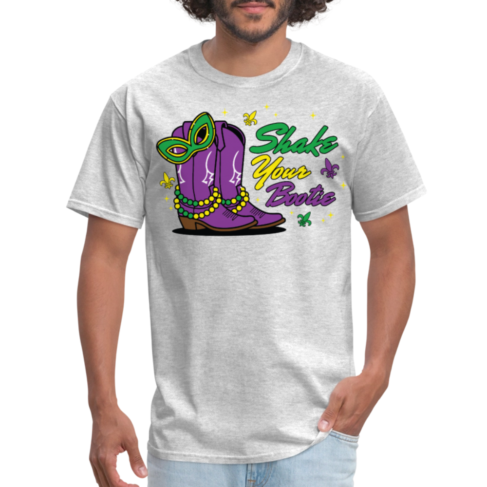 Shake Your Bootie Mardi Gras Tee Masquerade Party T-shirt - heather gray