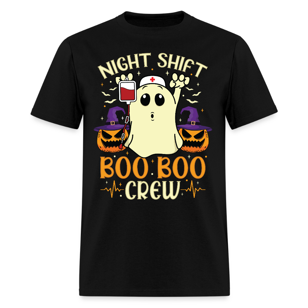 Night Shift Boo Boo Crew Halloween Nurse Ghost T-Shirt - black