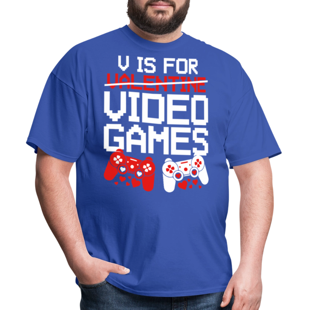 Valentine’s Day Gifts For Gamers Funny Gaming Couple Matching T-shirt - royal blue