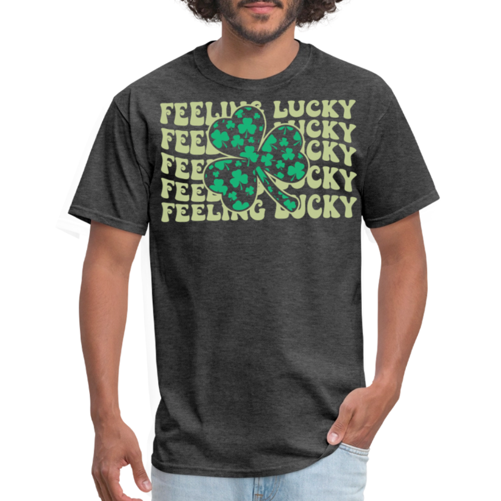 Feeling Lucky Irish Clover T-shirt - heather black