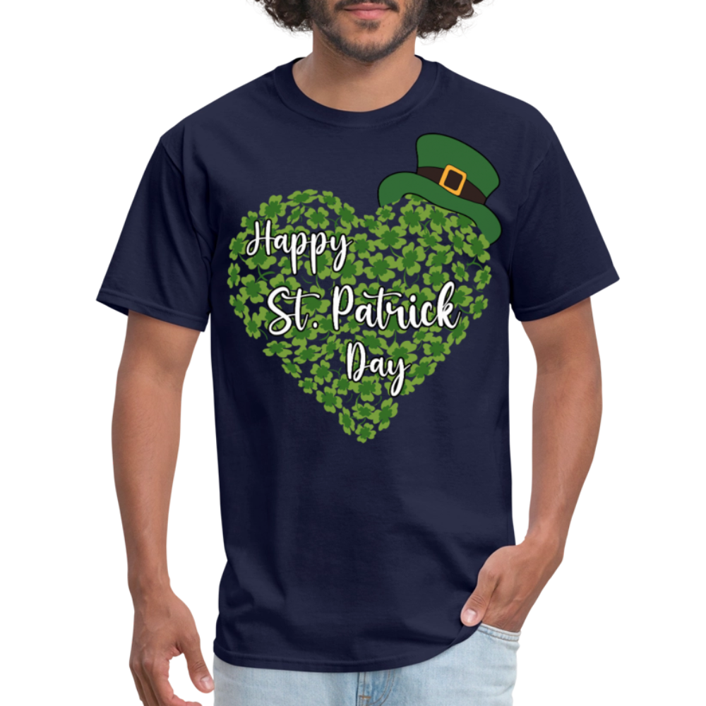 St Patrick’s Day Shamrock Heart T-shirt - navy