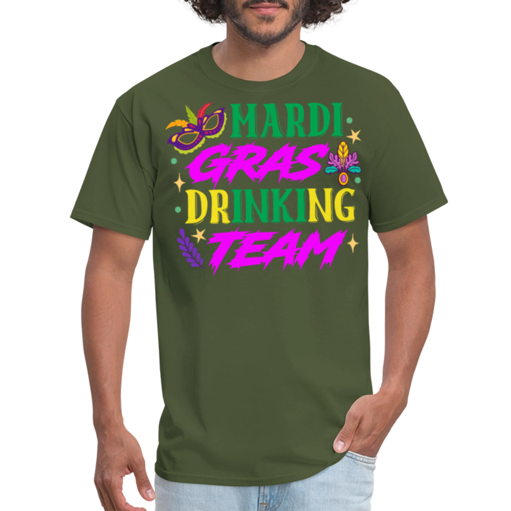 Funny Mardi Gras Party Tee Mardi Gras Drinking Team T-shirt - military green