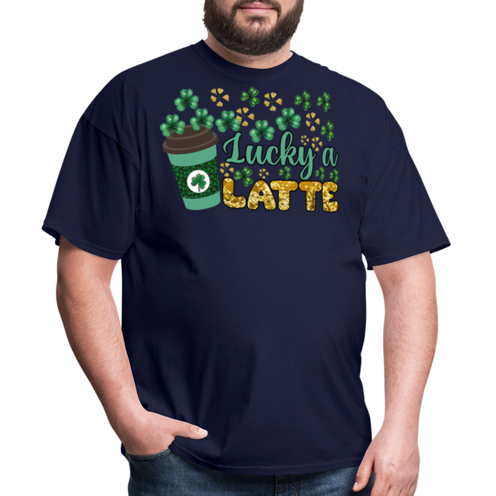 St Patrick’s Day Coffee Lucky A Latte T-shirt - navy