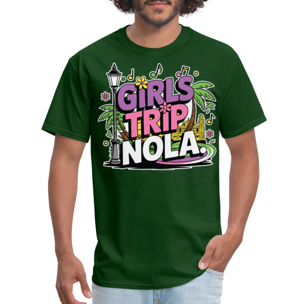 Bachelorette Party Shirt For NOLA Fun Mardi Gras Trip T-shirt - forest green