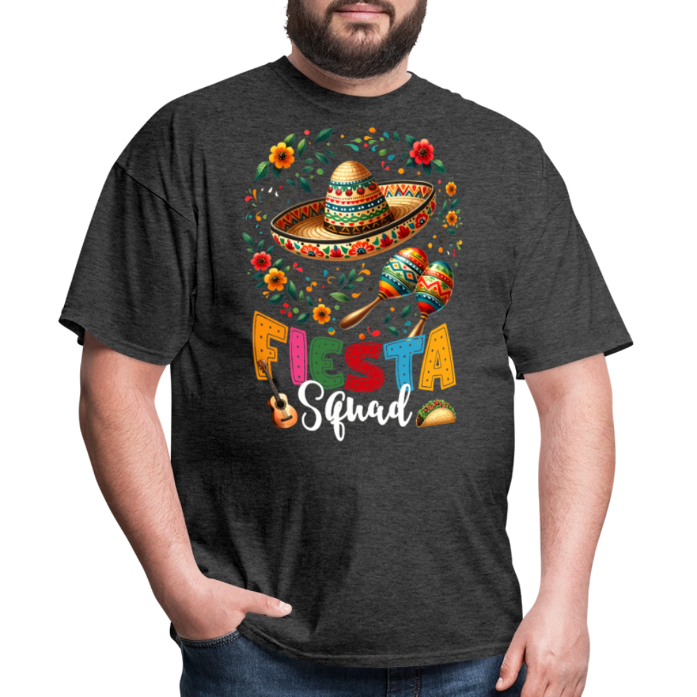 Fiesta Squad Matching Tee For Mexican Parties Cinco De Mayo T-shirt - heather black