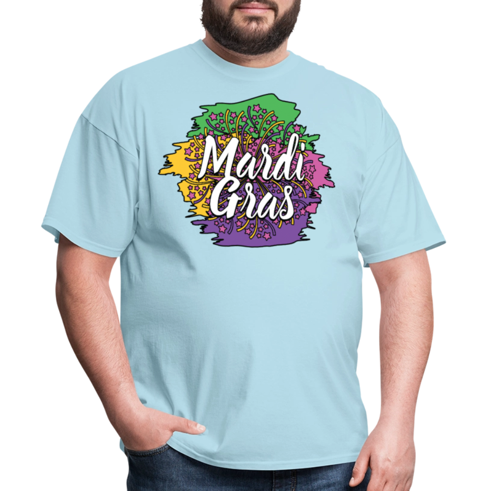 Mardi Gras Graphic Shirt For Men and Women Funny and Trendy Mardi Gras T-Shirt - powder blue