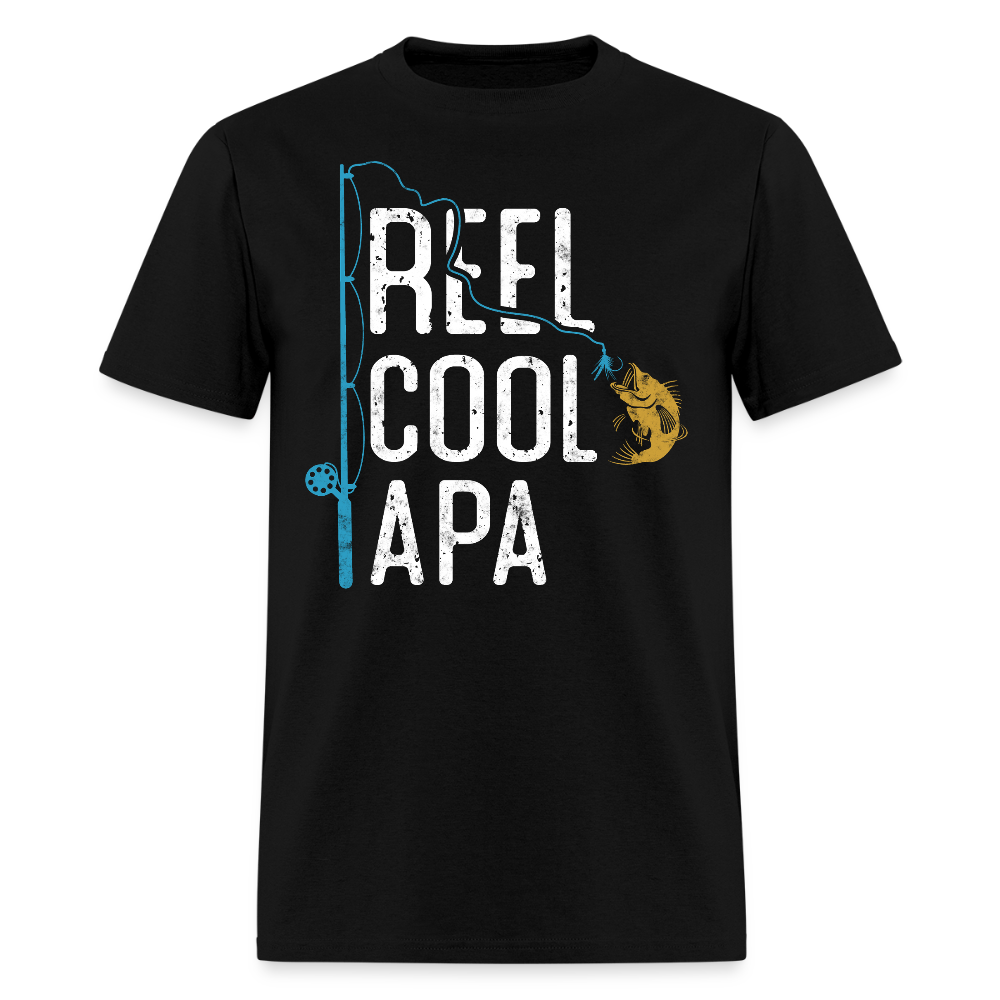 Reel Cool Papa Fishing Fisherman Dad Gift T-shirt - black