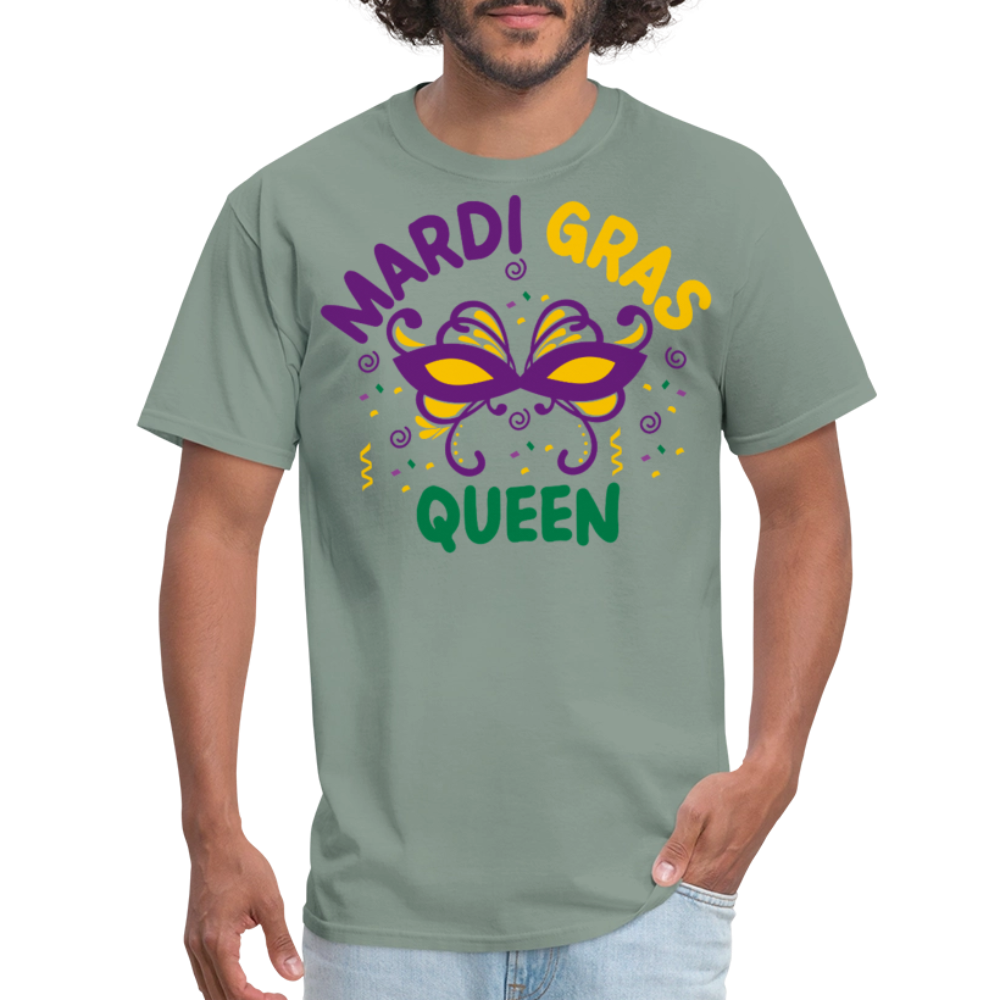 Funny Mardi Gras Shirts For Ladies Mardi Gras Queen T-shirt - sage