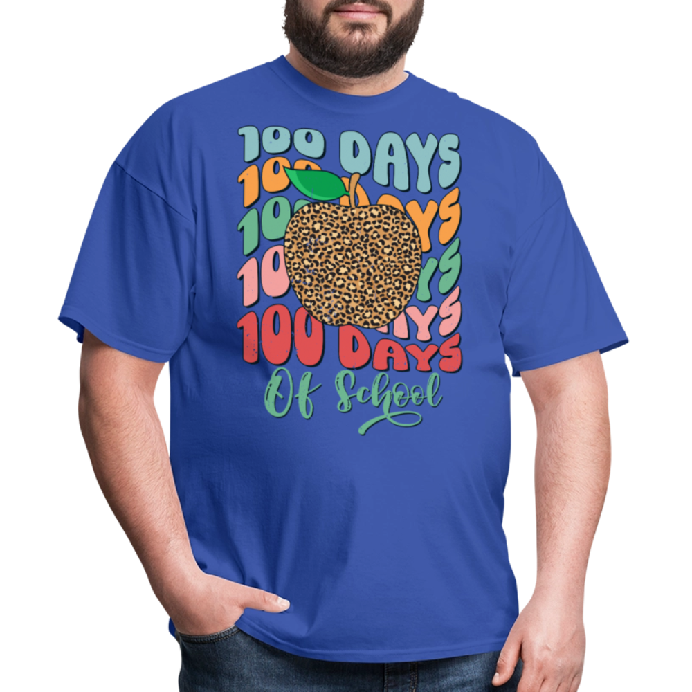 Leopard print 100 Days Of School Teacher Appreciation Gifts T-shirt - royal blue