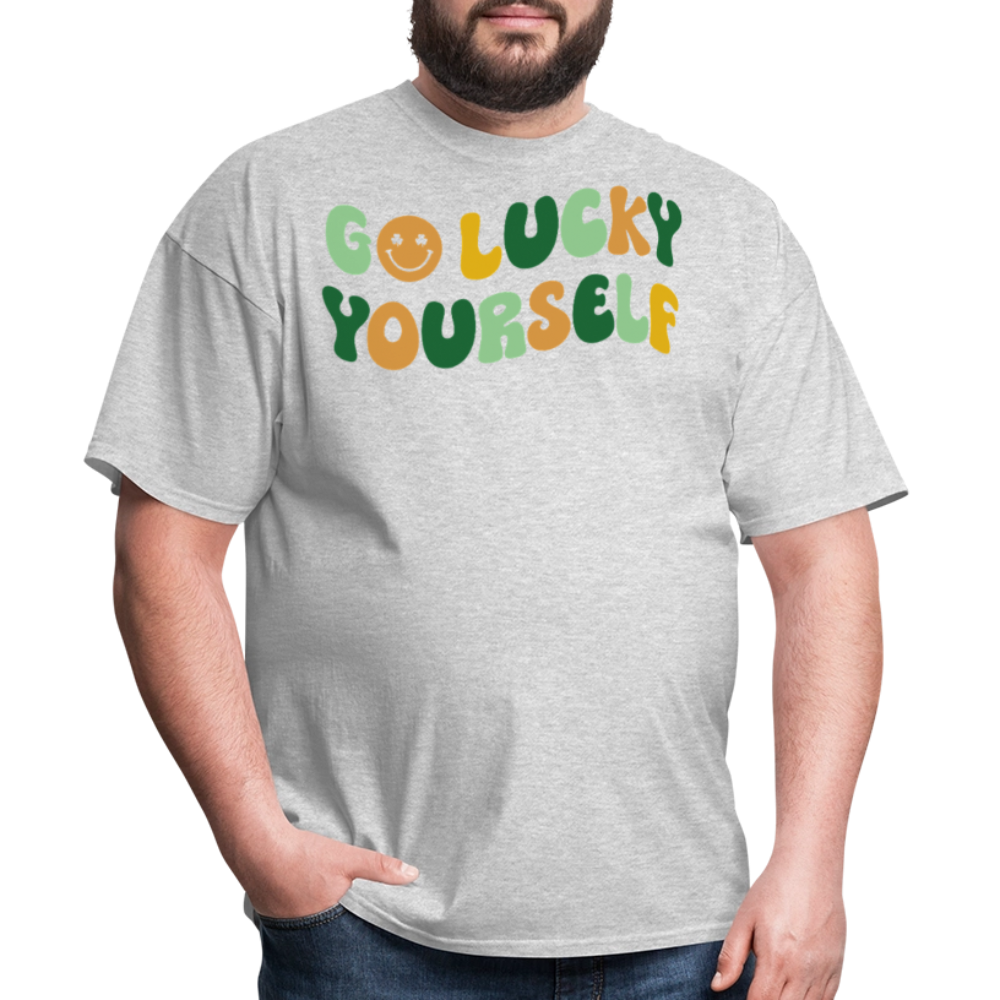 Go Lucky Yourself St Paddy's Day T-shirt - heather gray